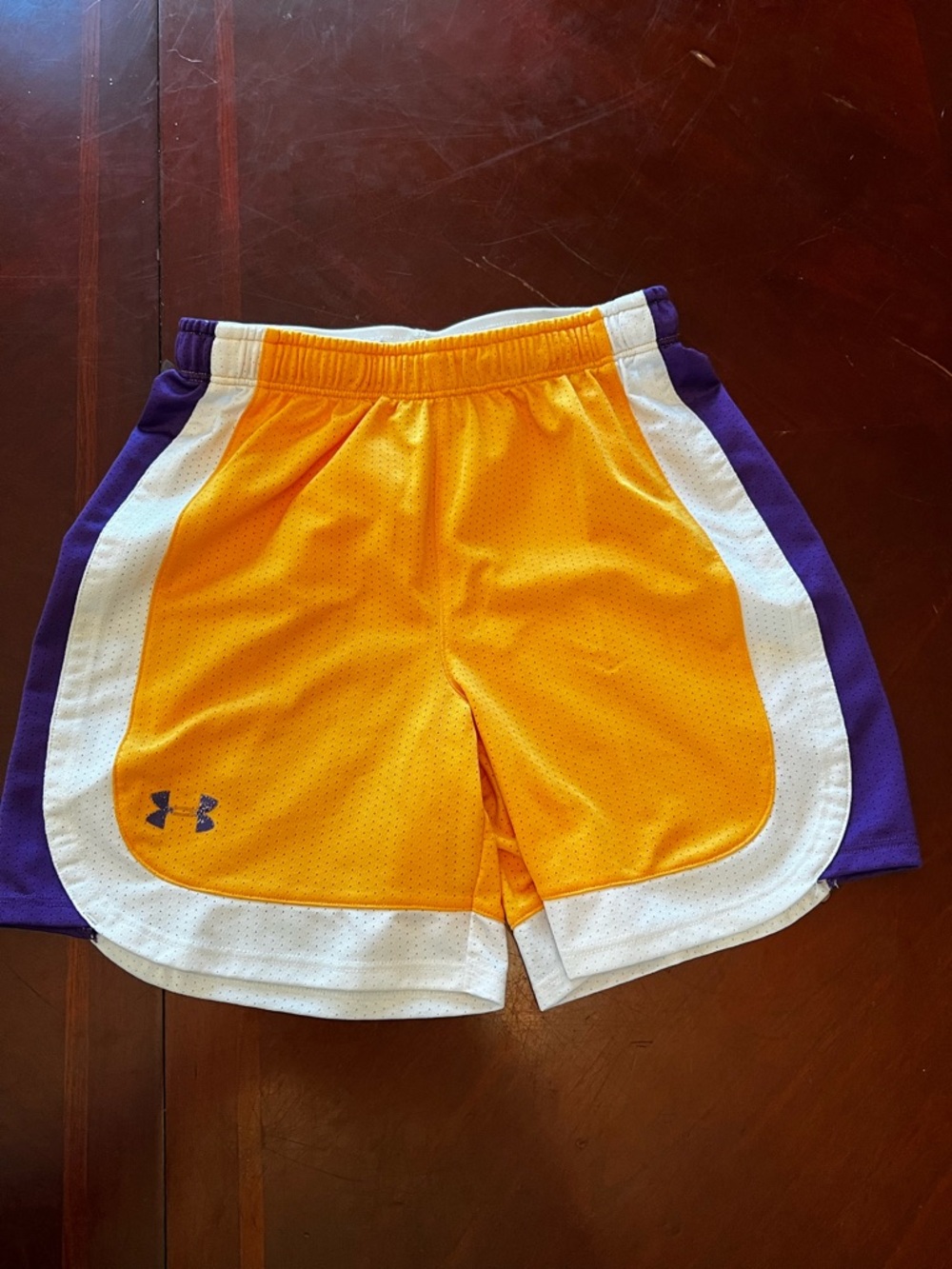 Under Armour Yellow, Purple & White Girls' Athletic Shorts